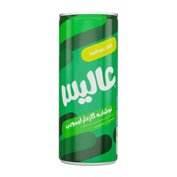 نوشابه قوطی لیمویی 250 میلی‌لیتر عالیس