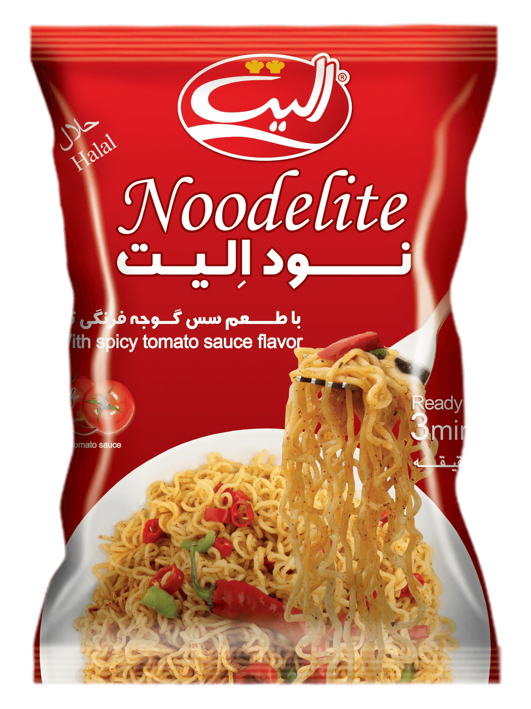 نودالیت با سس تند گوجه فرنگی